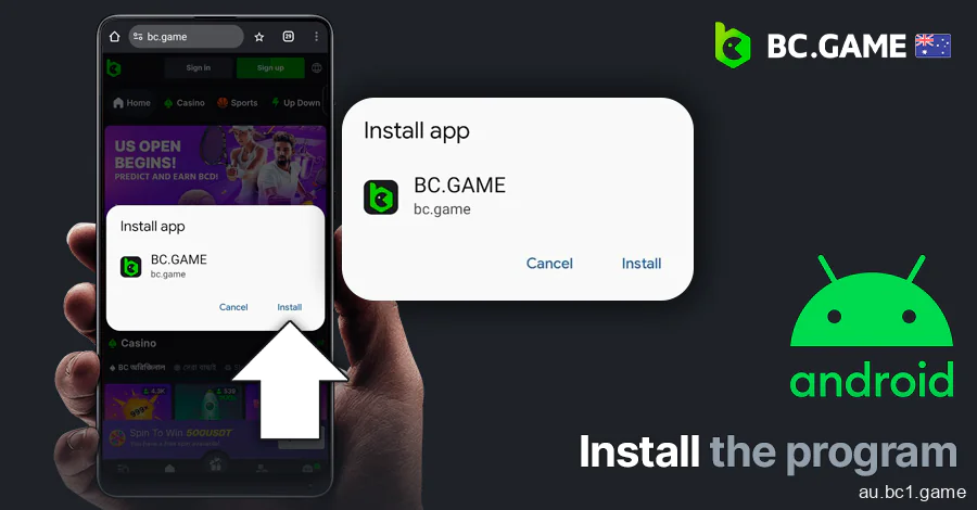 Start install BC.Game APK file