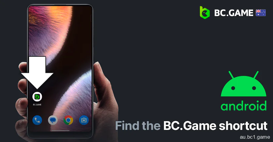 Locate the BC.Game shortcut on the home screen of your device