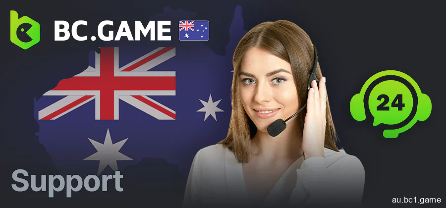 Customer support players from Australia in the BC.Game app