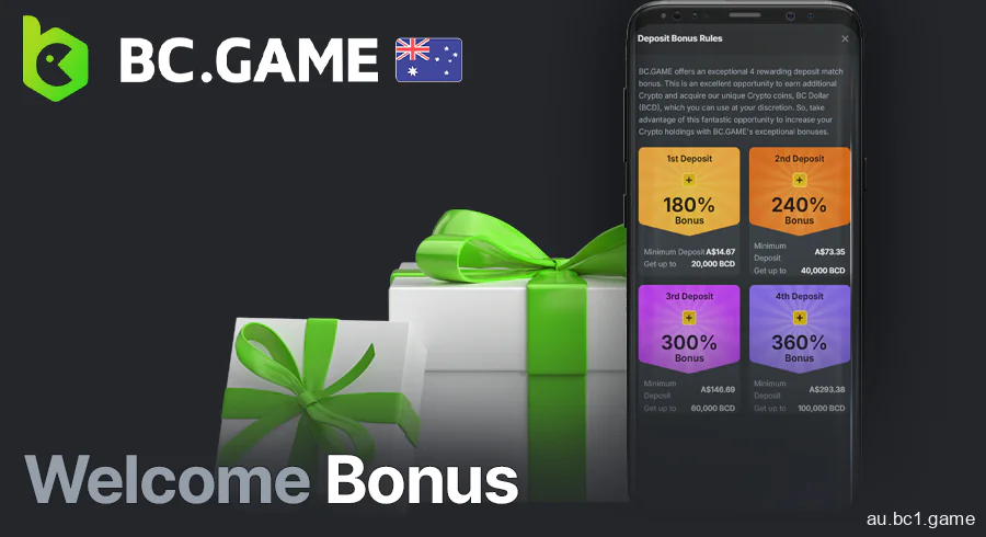 Get welcome bonus in BC.Game app