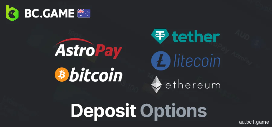 Deposit methods at BC.Game in Australia